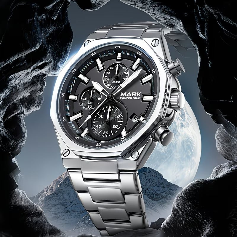 Mark Fairwhale Men's Chronograph Watch | Quartz Movement, Luminous Dial, 3ATM Waterproof | CHRONAREX FW-5057