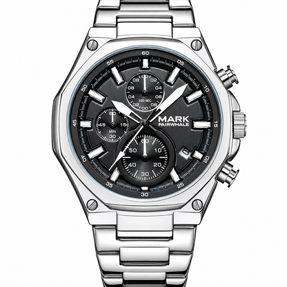 Mark Fairwhale Men's Chronograph Watch | Quartz Movement, Luminous Dial, 3ATM Waterproof | CHRONAREX FW-5057